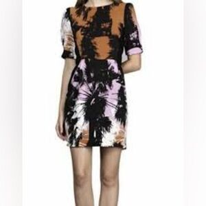 🤍 Line and Dot nwt silk palm tree mini dress XS